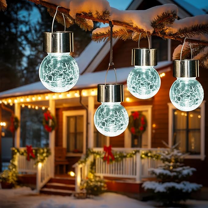 GIGALUMI Solar Lights Outdoor Waterproof, 12 Pack Solar Hanging Lights Garden - Image 3