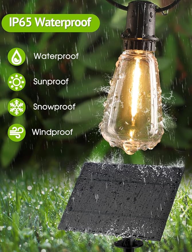 96FT Solar Outdoor String Lights - Image 4
