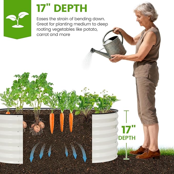 Galvanized Raised Garden Bed Outdoor |17'' Tall Planter Box Outdoor - Image 2