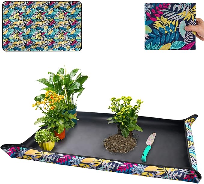 Extra Large Repotting Mat for Indoor Plants Transplanting and Dirt Control by FocusonGardeningProjects