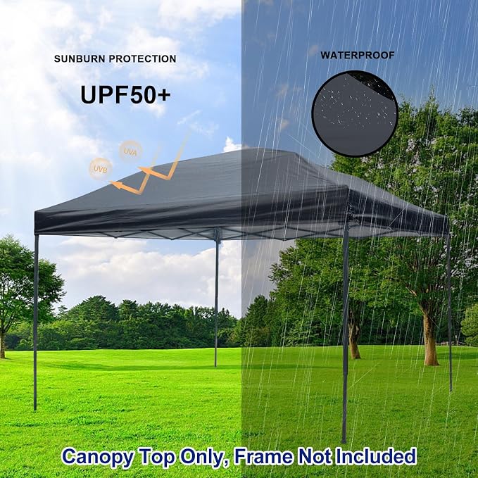 Joramoy 10×10 Canopy Replacement Top Only, Waterproof Pop Up Canopy Tent Top - Image 3