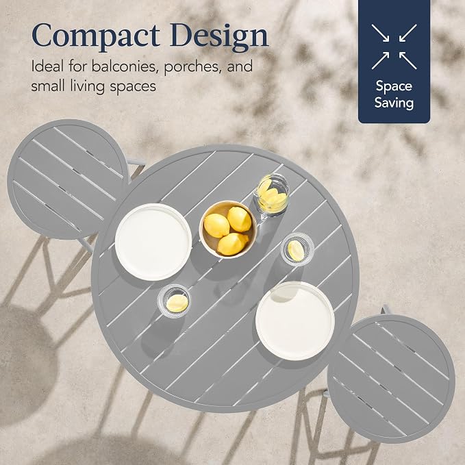 Best Choice Products 3-Piece Patio Dining Set, Bar Height, Outdoor Bistro Set - Image 6