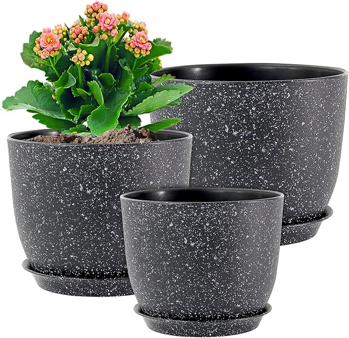 Large Flower Pots 12/10/9 inch, Plant Pots by WSMKSZ