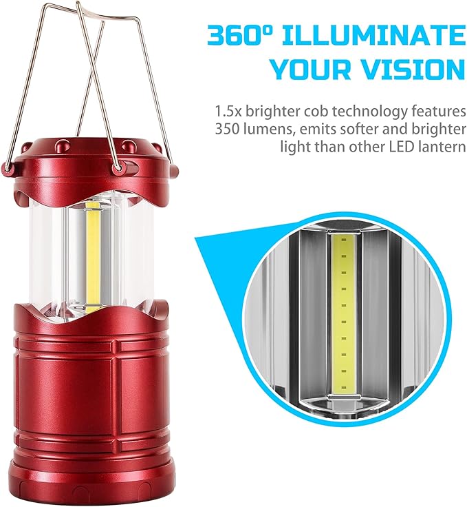 Lichamp LED Camping Lantern, 4 Pack Battery Powered Flashlight - Image 5