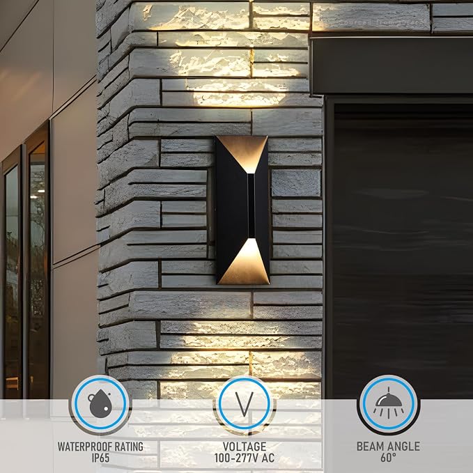 LEONLITE Dimmable LED Up Down Wall Light, CRI 90+, IP65 Waterproof, 10%-100% - Image 8