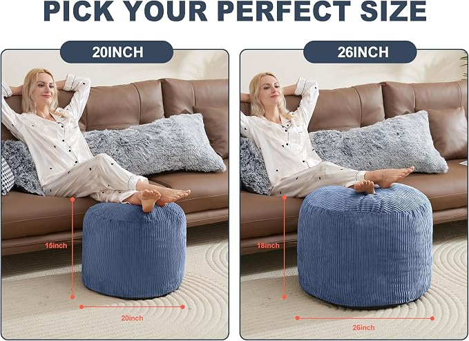 Pouf Ottoman Foot Stools with Foam Small Ottoman - Image 2