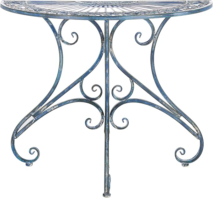 Safavieh Outdoor Collection Annalise Victorian Antique Blue Accent Table by SAFAVIEH