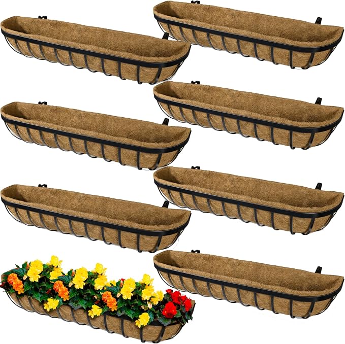 8 Pack 30 Inch Window Deck Railing Planter Boxes by BeapTcely