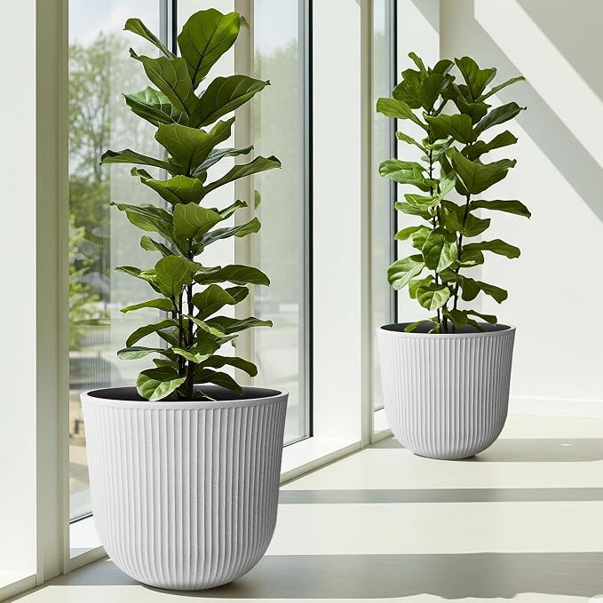 WORTH Garden Round Large Planter Pot Set of 2-17.5" Dia x 15.5" H - Image 2