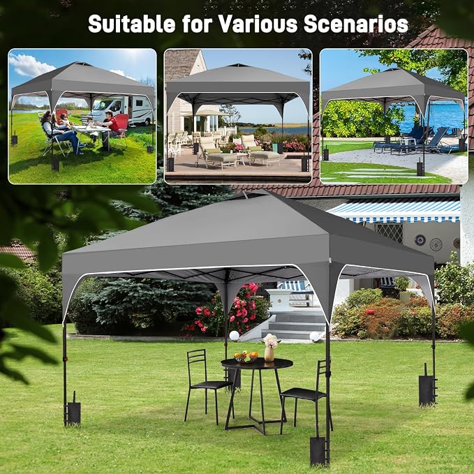 10x10FT Canopy Tent, 1-Button Push Instant Pop Up Canopy - Image 5