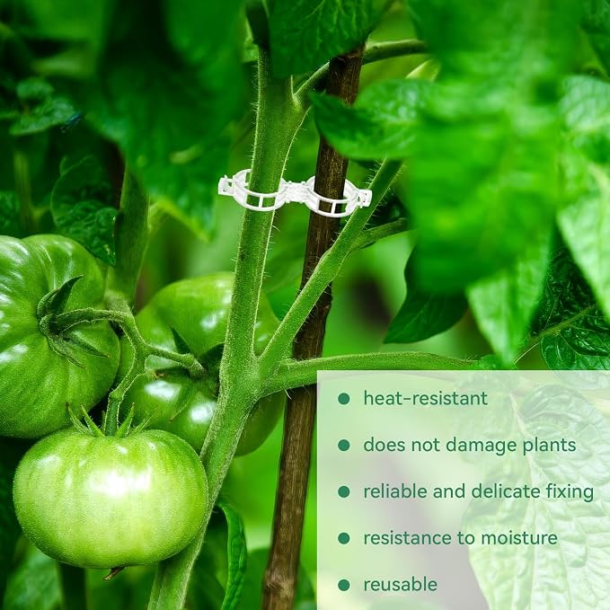 300 Pcs Plant Clips for Climbing Plants, Tomato Clips for Support, Plastic - Image 4