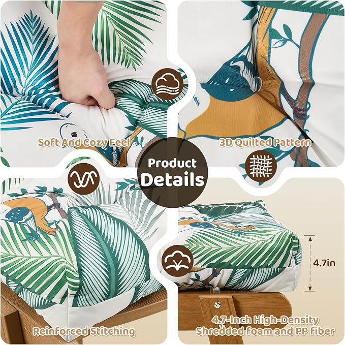 Waterproof Outdoor Chaise Lounge Chair Cushion 75.1 x 22 x 4.72 Inches UV - Image 4
