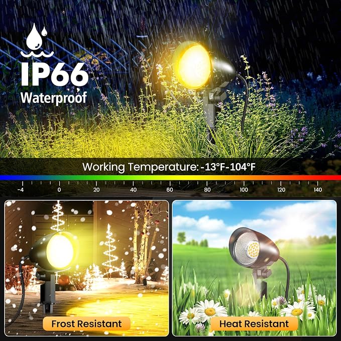 20W Outdoor LED Landscape Lighting Spot Lights Outdoor 1880LM IP66 Waterproof - Image 4