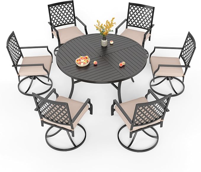 PHI VILLA 7 Pieces Outdoor Dining Set by PHIVILLAThepioneerofcomfortablehouseholdsupplies