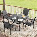 VICLLAX 5 Pieces Patio Dining Set, Outdoor Furniture Set Includes 1 Square by HOME