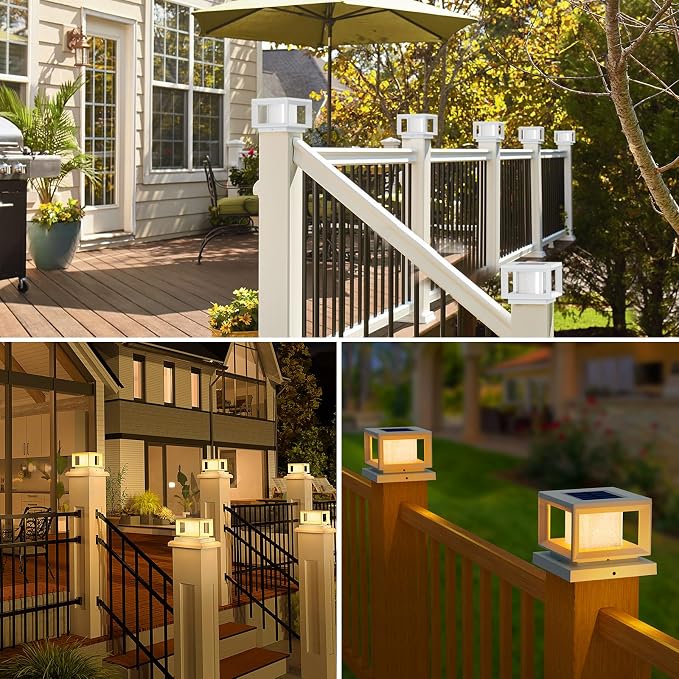 Mlambert 8 Pack Solar Post Lights Outdoor, Waterproof Fence Cap - Image 8