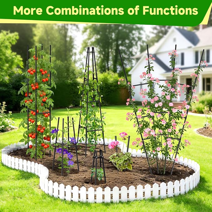 2 Pack Garden Obelisk Trellis for Climbing Plants Outdoor Indoor Pots, Plant - Image 2