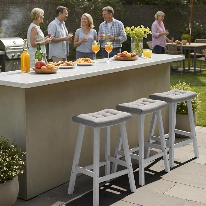 Ciokea 4 Set 29" Outdoor Bar Stools - Image 7