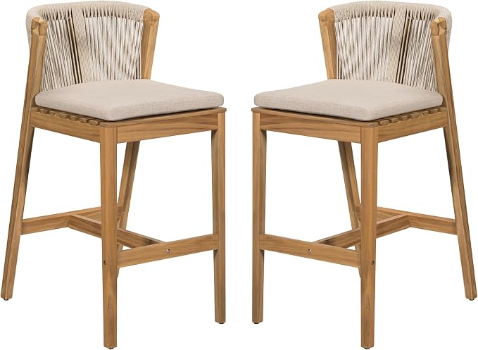 Christopher Knight Home Cuz Patio Barstool Set of 2, Outdoor Counter Height - Image 4