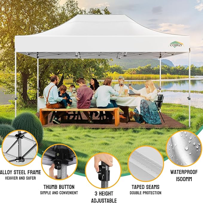 COBIZI 10x15 Heavy Duty Pop Up Canopy Tent - Image 4