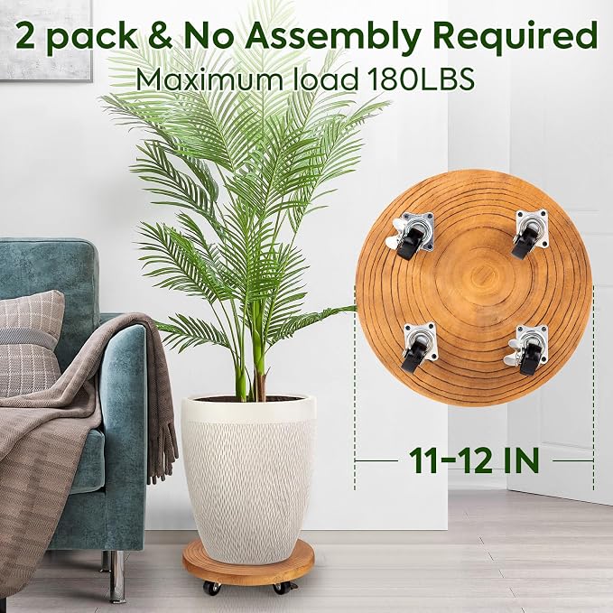 Yangbaga 2Pack 12inches Tree Plant Stand - Image 4