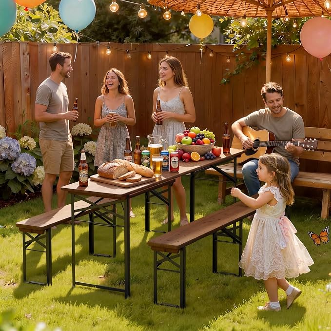 VINGLI 70 Inch Folding Picnic Tables - Image 2