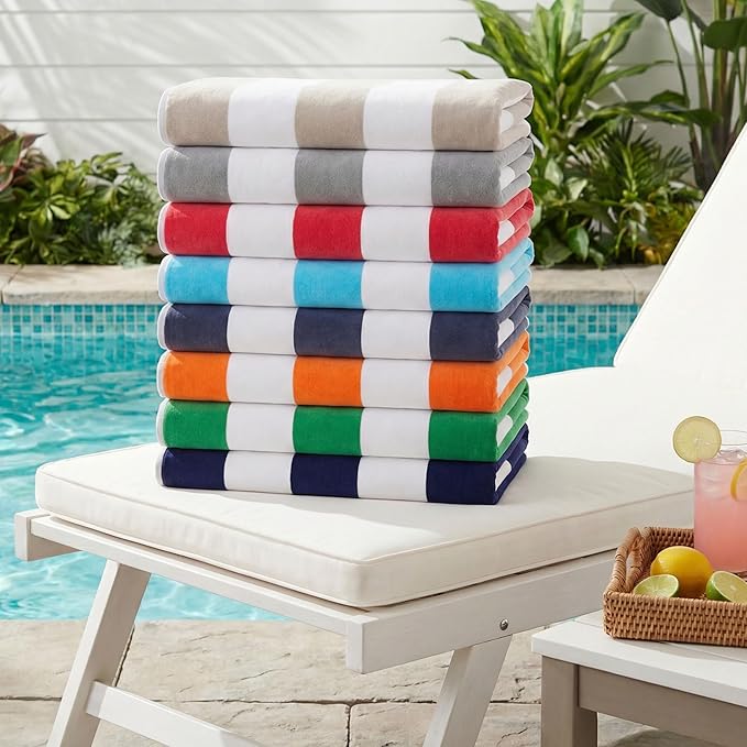 Superior Cabana Cotton Lounge Chair Cover, Outdoor Towel/Chaise Furniture Covers - Image 6