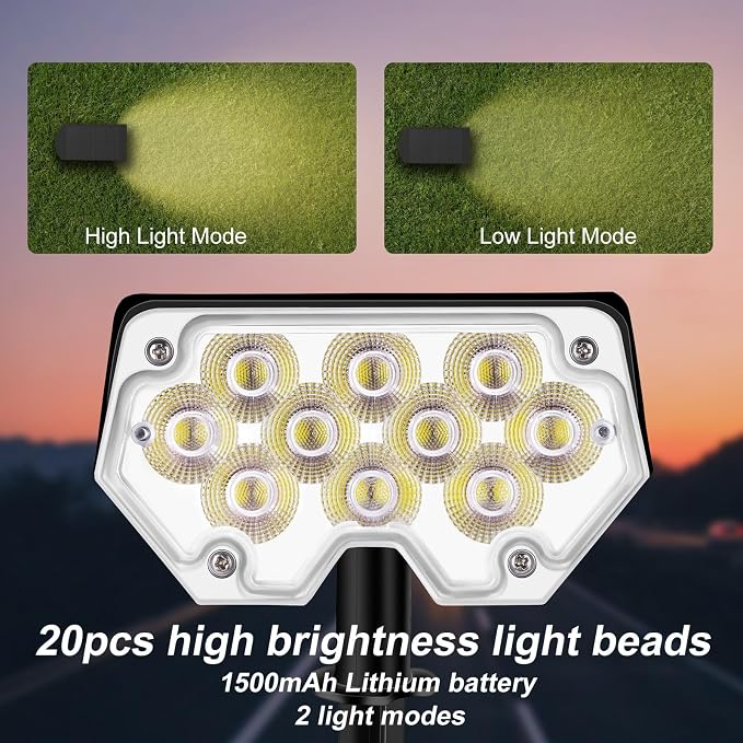 All-New Solar Spot Lights Outdoor Waterproof，20 LEDs Solar Flag Light - Image 3