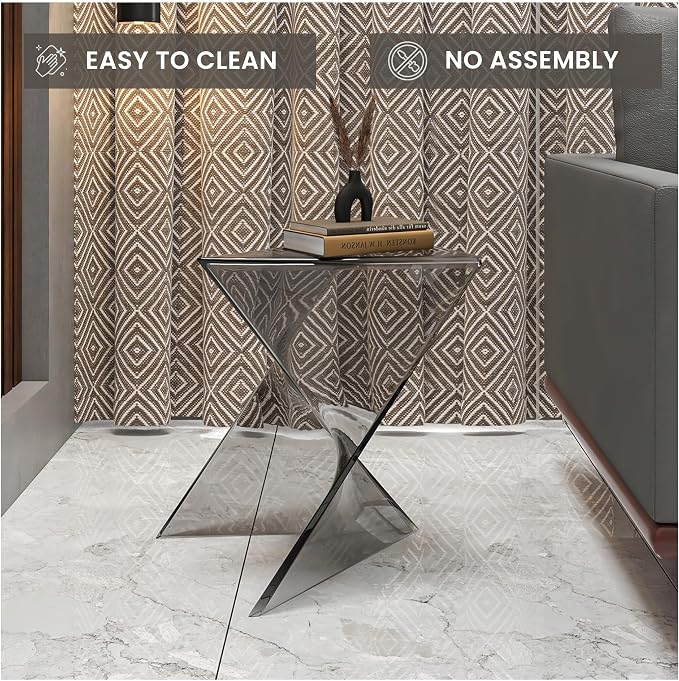 LeisureMod 15.75" Stackable Weather-Resistant Plastic Triangular Side Table - Image 6
