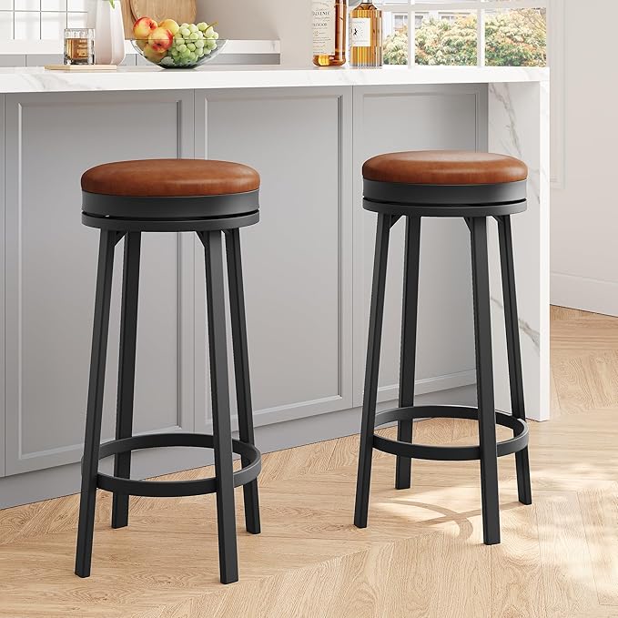 IDEALHOUSE 30'' Swivel Bar Stools Set of 2 - Image 3