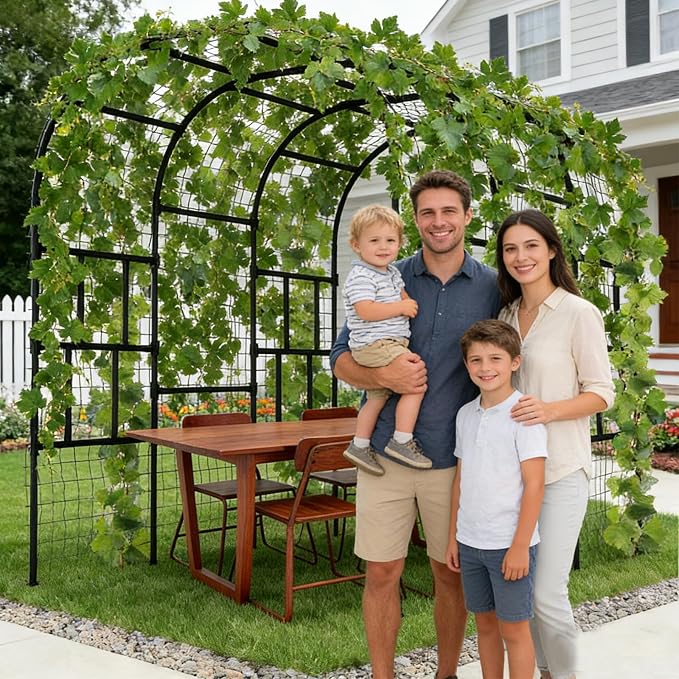 DoCred Garden Arch Trellis for Climbing Plants, 87 Inch Large Garden Trellises - Image 3