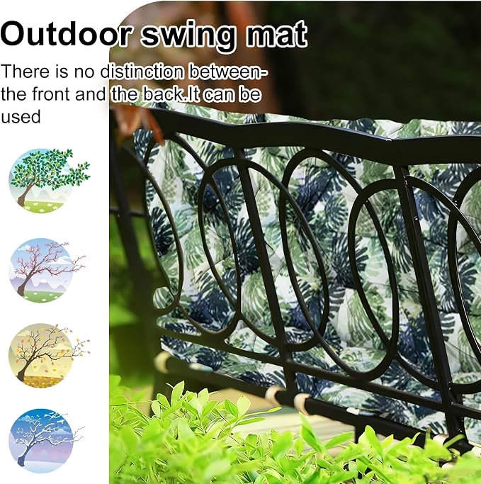 Waterproof Porch Swing Cushion Replacement, Thick 4" 2–3 Seat Outdoor Swing - Image 4
