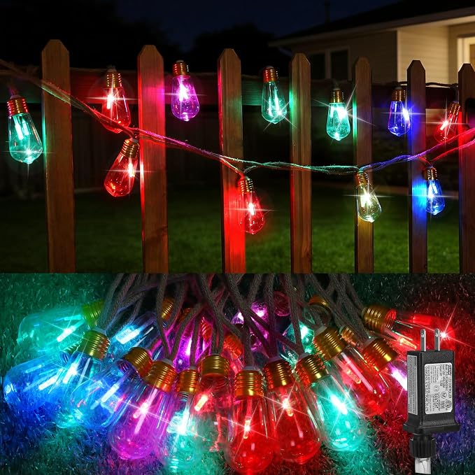 Outdoor String Lights, 24FT 20 LED Bulbs Shatterproof Patio Lights, IP65 by Qulist