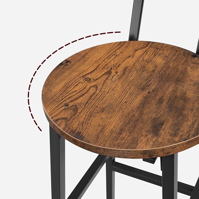Bar Stools, 28 Inch Kitchen Breakfast Bar Chairs, Industrial Bar Stools - Image 9