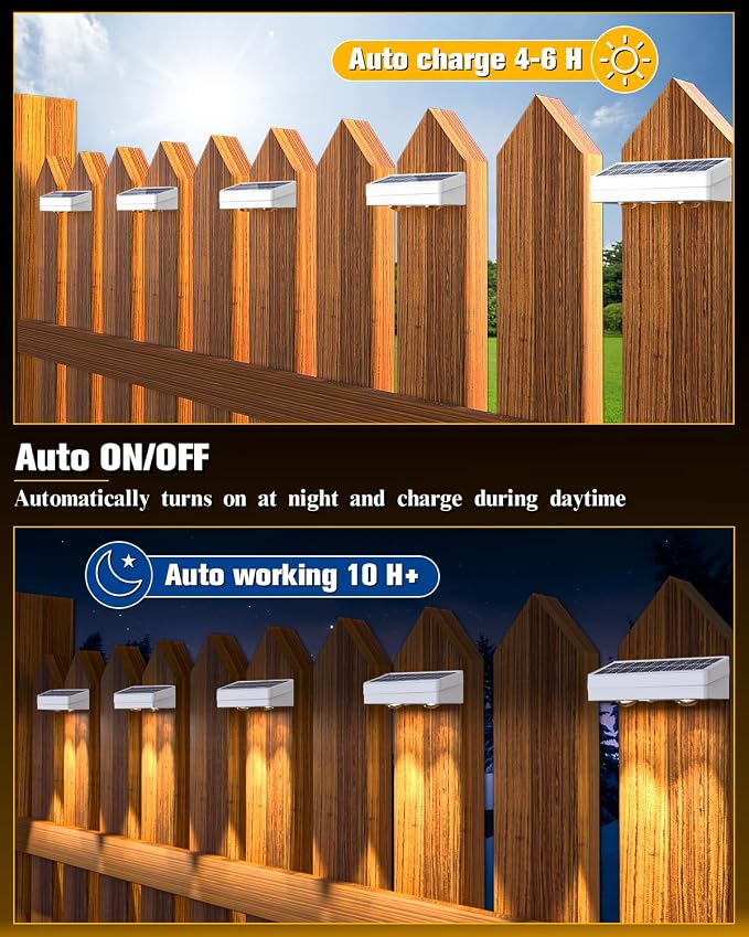 Solar Fence Lights 12 Pack, 50 Lumens Outdoor Fence Solar Lights - Image 6