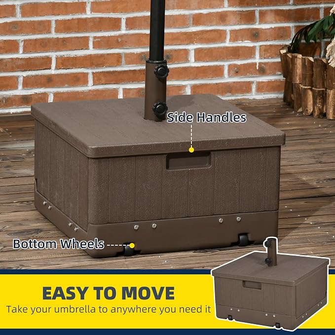 Outsunny 3-in-1 Outdoor Umbrella Base, Coffee End Table, Planter Box - Image 7