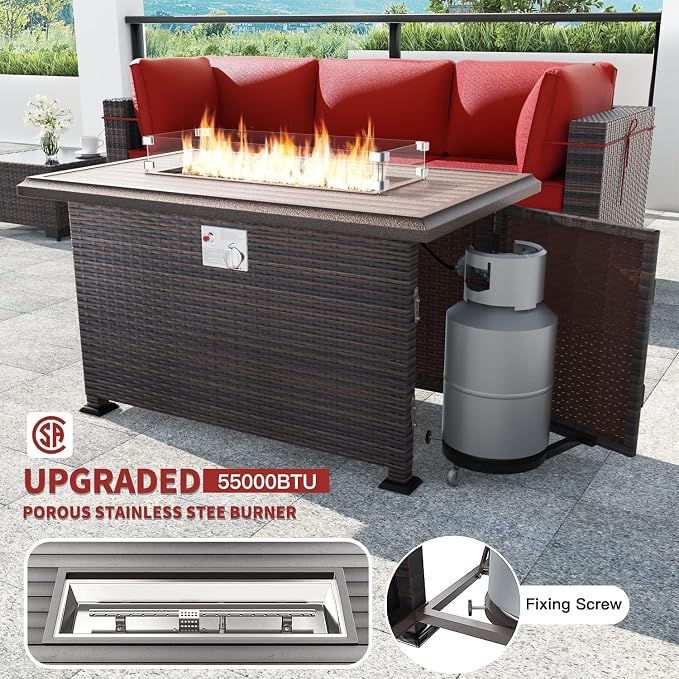 Kullavik 8 Pieces Outdoor Patio Furniture Set, Sectional Sofa Set - Image 2