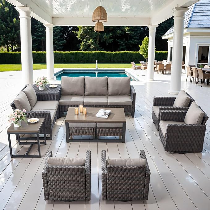 Belord Spacious 11 Pieces Patio Conversation Set - Image 2