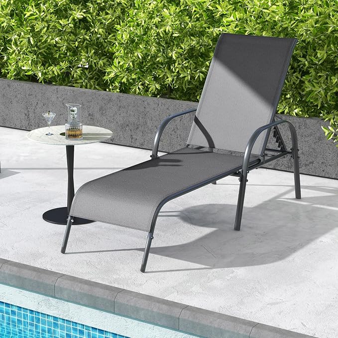 Giantex 2 Pack Patio Lounge Chair, Outdoor Chaise Lounge - Image 9
