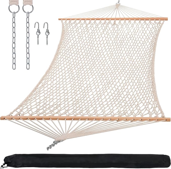 SUNCREAT Hammocks Traditional Rope Double Hammock by SUNCREAT