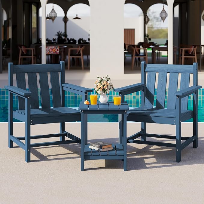 SEWRWALL Patio Furniture Set, HDPE Material All Weather Use Adirondack Chair Set - Image 9