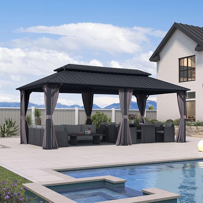 PURPLE LEAF 10' X 20' Permanent Hardtop Gazebo Aluminum Frame - Image 2