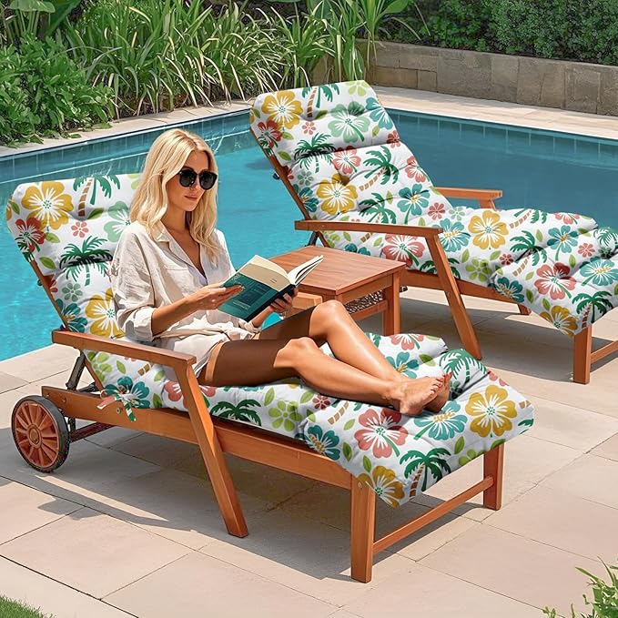 Outdoor Chaise Lounge Chair Cushion 75.1 x 22.8 x 4.7 Inches 100% Waterproof - Image 6