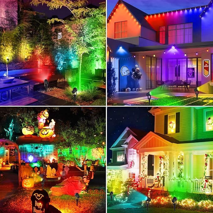 Solar Spotlights Outdoor Waterproof, RGB Landscape Spotlights, Christmas - Image 3