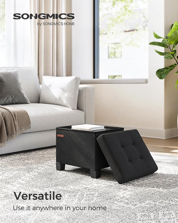 SONGMICS Storage Ottoman, Small Ottoman Foot Rest - Image 4