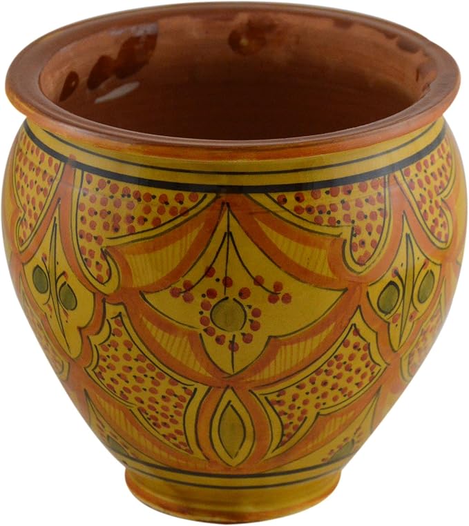 Treasures Of Morocco Handmade Ceramic Flower Pot Moroccan Indoor Outdoor - Image 4