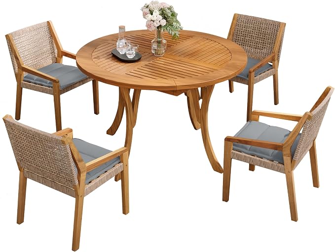 Christopher Knight Home Verle Wooden Patio Dining Set - Image 5