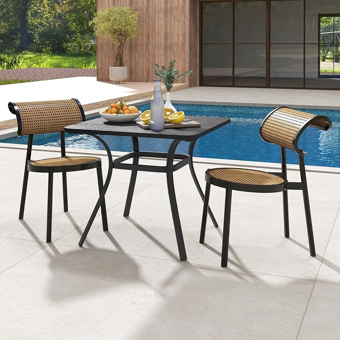 Giantex Patio Dining Table, 32”x32”x29” Outdoor Table, Heavy-Duty Metal Square - Image 4