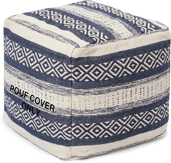 REDEARTH · UNSTUFFED Pouf Ottoman Cover Textured Cube Bean Bag Poof Pouffe by REDEARTH