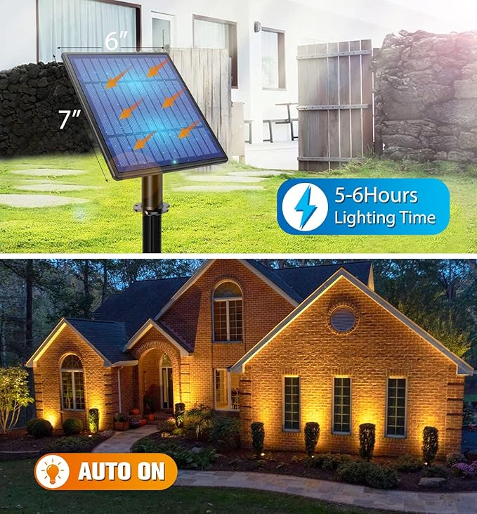 APONUO Metal Outdoor Solar Landscape Lights, Waterproof Spotlight 6-in-1 - Image 2